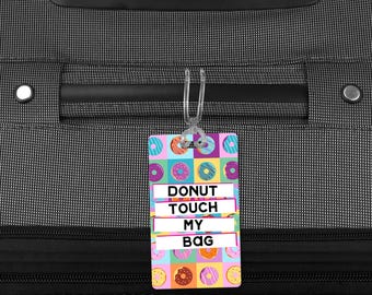 Spring is in the Air... So is travel! Funny Donut Luggage Tag, Personalized Travel Accessories
