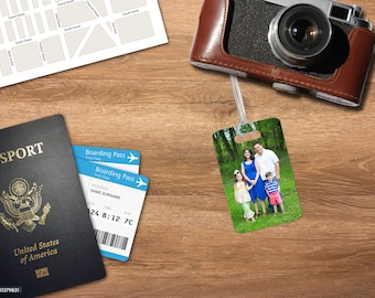 Spring is in the Air... So is travel! Personalized Family Picture Luggage Tag, Aluminum Travel Tag