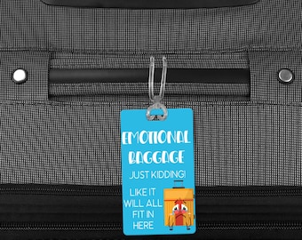 Spring is in the Air... So is travel! Emotional Baggage Luggage Tag, Funny Travel Accessories, Aluminum Tag