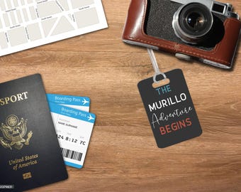 Spring is in the Air... So is travel! Personalized Aluminum Luggage Tag, Adventure Travel, Family Gift