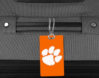 Spring is in the Air... So is travel! Clemson NCAA Luggage Tag, Personalized Aluminum Travel Tag