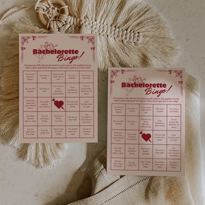 Bachelorette Party Bingo Game, Editable Lucky in Love Bach Party Bingo Template, Printable Hen Party Drinking Game, Bridal Shower Bingo Game