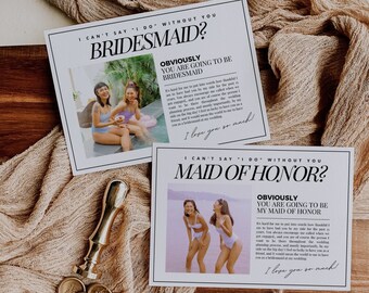 Bridesmaid Proposal Template, Magazine Cover Bridesmaid Proposal Card, Editable Bridesmaid Proposal, Printable Photo Bridesmaid Template