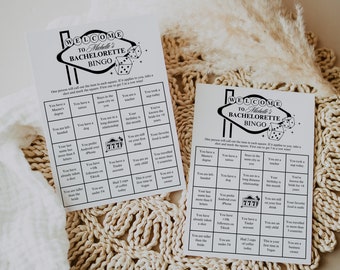 Bachelorette Party Bingo Game, Editable Bach Party Bingo Template, Retro Las Vegas Hen Party Drinking Game, Bach Dirty Drinking Game