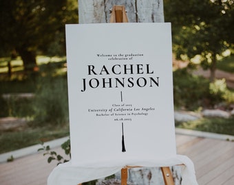 Modern Graduation Welcome Sign Template, Graduation Party Welcome Sign with Photo, Editable Graduation Decoration, Printable Graduation Sign