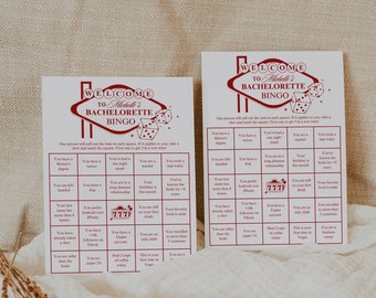 Retro Vegas Bachelorette Party Bingo Game, Editable Bach Party Bingo Template, Printable Hen Party Drinking Game, Bach Dirty Drinking Game