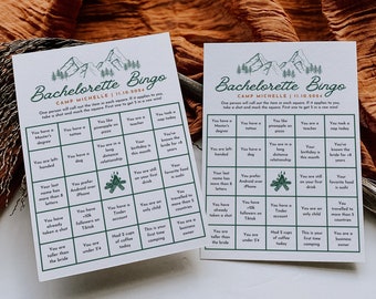 Gioco di bingo per addio al nubilato, modello modificabile di bingo per feste di Bach Camp, gioco di bevute stampabile per addio al nubilato, gioco di bevute di Bach Dirty Bingo