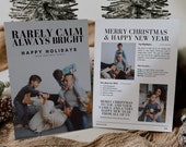 Year in Review Minimal Modern Family Holiday Template, 2022 Christmas New Year Holiday Family Photos, Editable with Canva, Instant Download