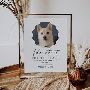 Wedding Favors Sign, Modern Minimalist Dog Treat Favor Sign, Printable Biscuit Bar Sign, Pet Treat Favor Sign, Editable Wedding Table Sign