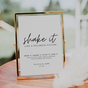Polaroid Photo Guest Book Sign, Wedding Photo Guestbook Sign, Polaroid Photo Guestbook Printable, Editable DIY Wedding Guestbook Table Sign