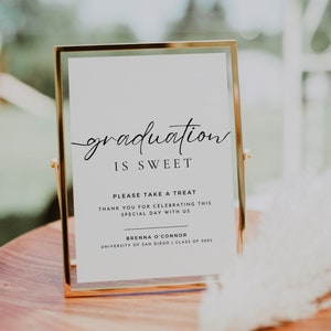 Graduation Candy Bar Sign Editable Template, Printable A Sweet Ending To A New Beginning Sign, Grad Dessert Bar Sign, Instant Download