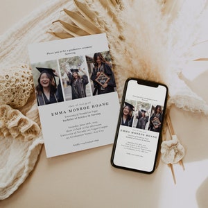 Nurse Graduation Digital Invitation Template, Minimalist RN Graduation Announcement Photo Evite, Nursing School Graduation Party Invitation