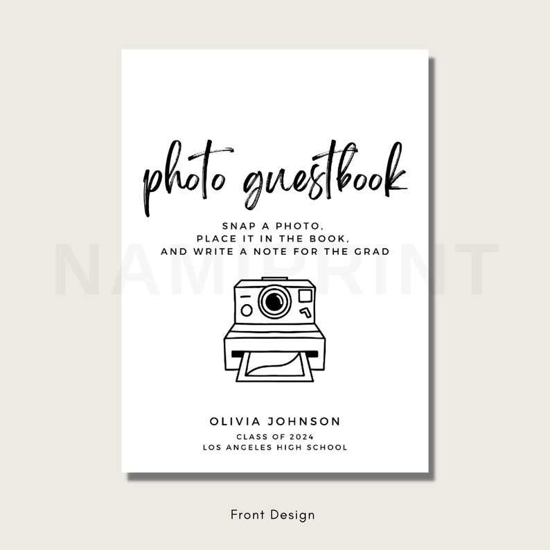 Photo Guestbook Sign, Modern Photo Guestbook Sign Printable for ...