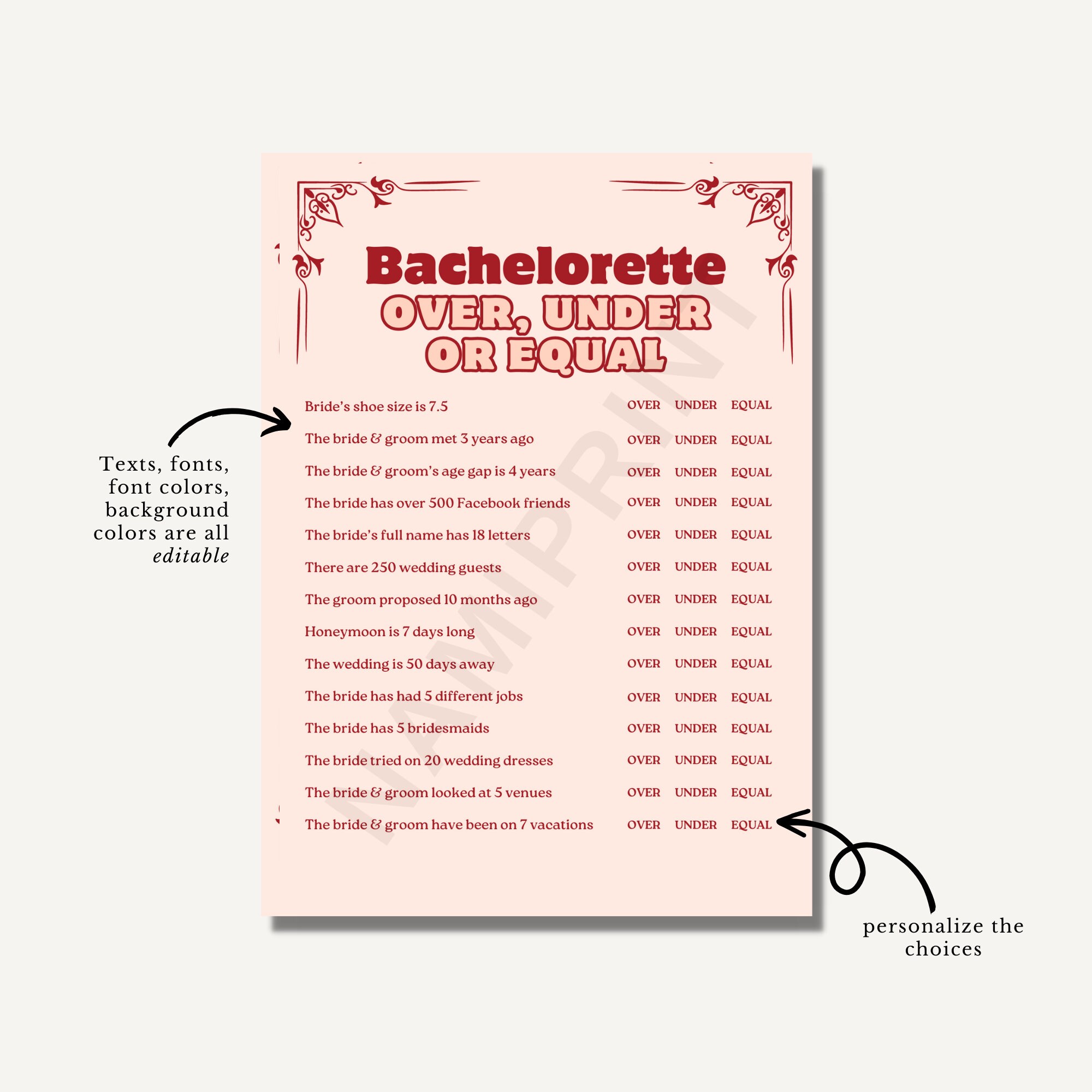 Lucky in Love Bachelorette Party Game Bundle, Editable Pink Bach Games  Template, Dirty Drinking Game, Printable Bachelorette Drinking Game - Etsy  Australia