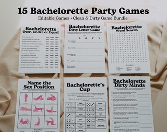 Ultimate Bachelorette Party Game Bundle, Editable Bach Party Game Template, Dirty Drinking Game, Printable Bachelorette Drinking Game