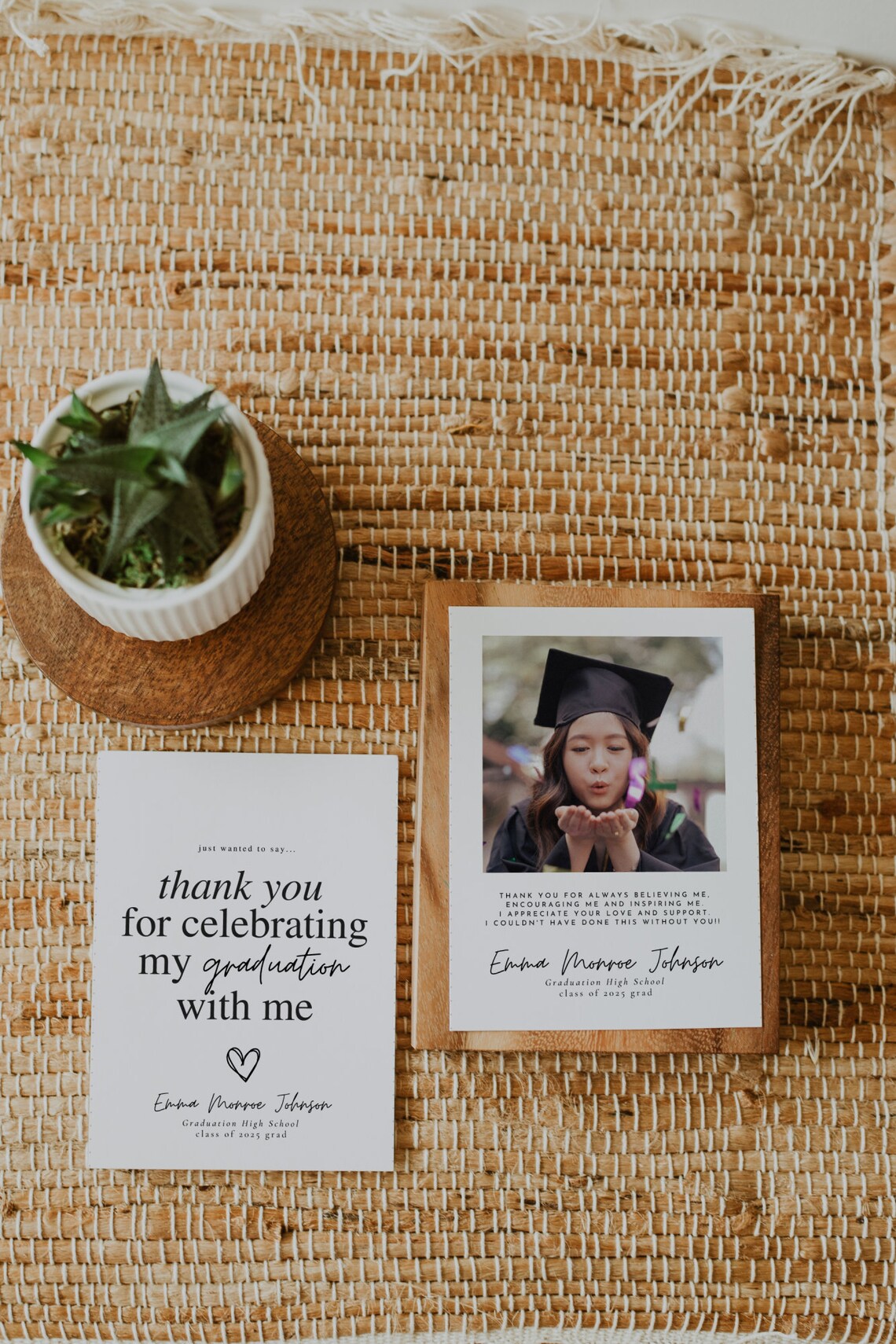 Graduation Thank You Card Graduation Thank You Template Etsy