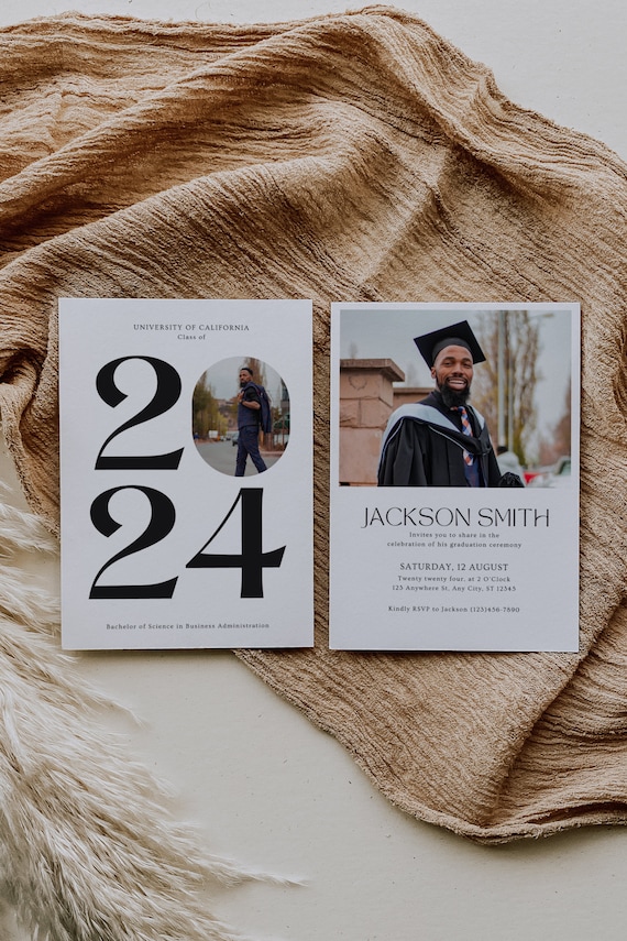 2024 Graduation Announcement Photo Card Template, Modern Editable Graduation Invitation, College Graduation Party, Graduation Photo Card - Etsy Finland 2024 Graduation Announcement Photo Card Template, Modern Editable Graduation Invitation, College Graduation Party, Graduation Photo Card - Etsy Finland