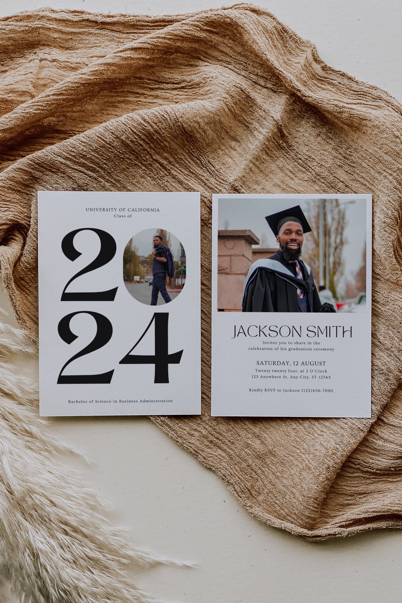 grad announcement cards Wild Rose Photo Graduation Announcement