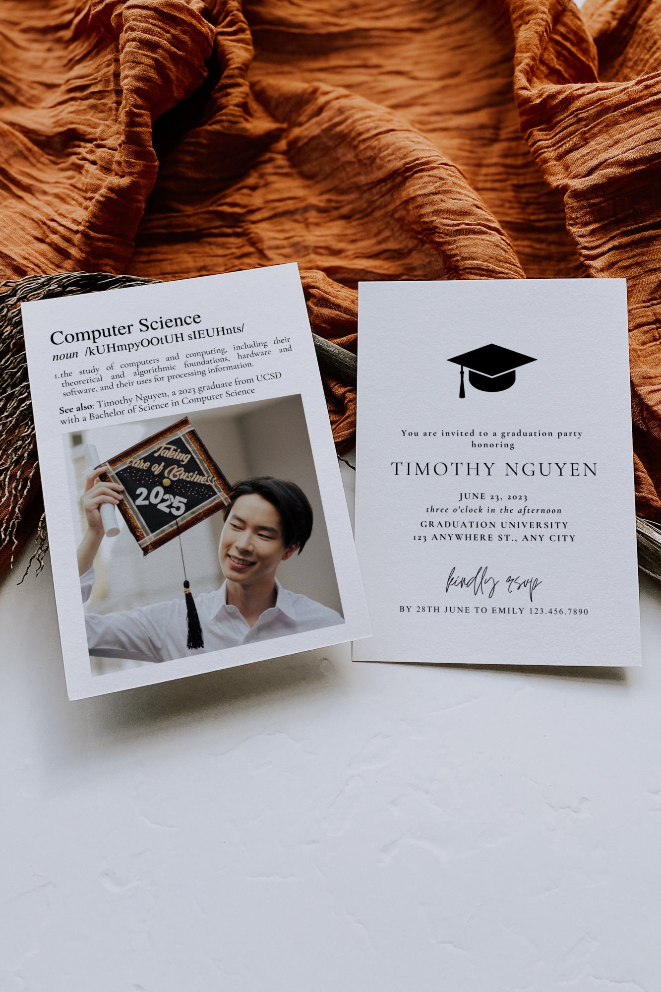 Computer Science Graduation Party Invitation Template, Editable ...