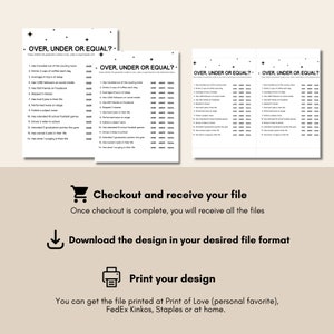 Retro Graduation Party Game, Over Under or Equal Game, Modern 2023 Fun ...