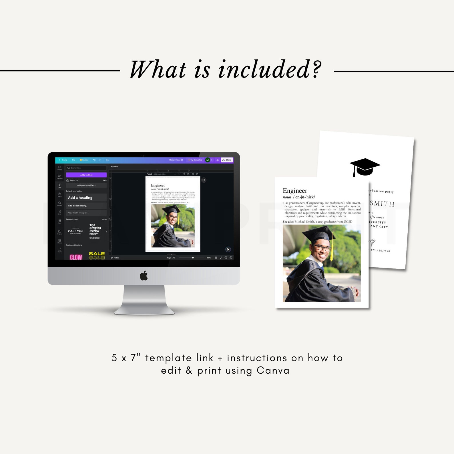 Engineer Graduation Party Invitation Template, Engineering Graduate ...