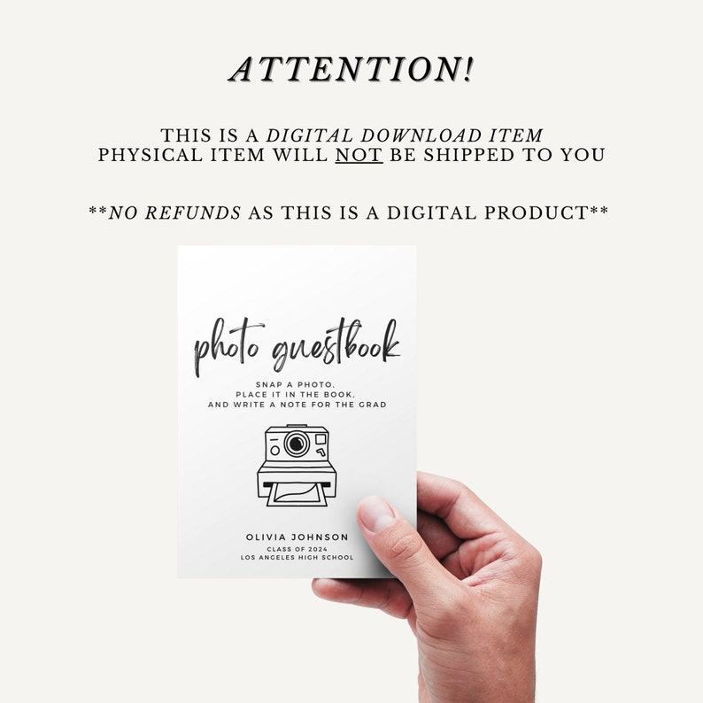 Photo Guestbook Sign, Modern Photo Guestbook Sign Printable for ...