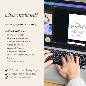 Minimalist Graduation Party Sign Bundle, Editable Graduation Table ...