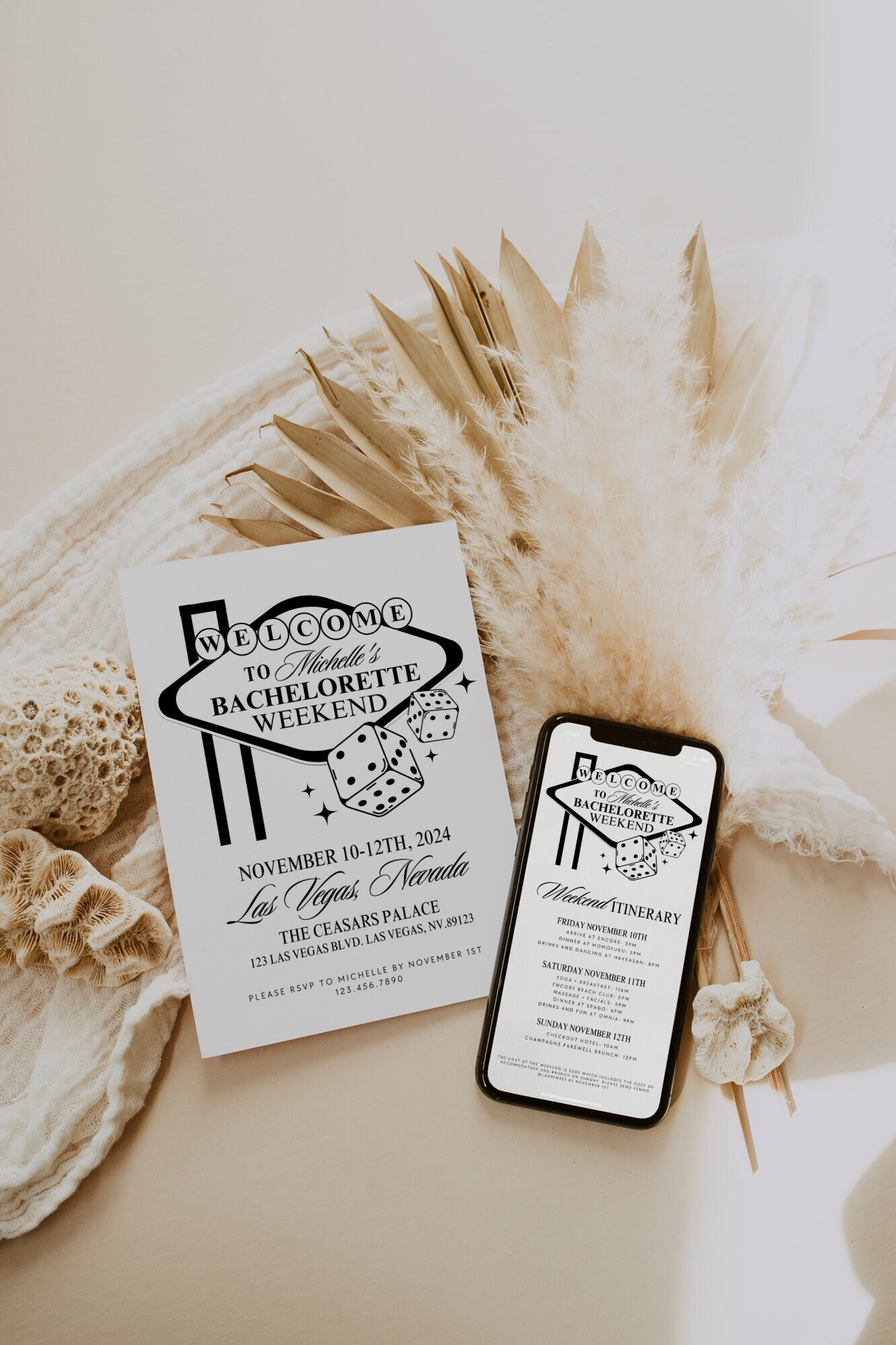 Las Vegas Bachelorette Party Invitation Template, Digital Bachelorette Party Itinerary Evite, Editable Las Vegas Bachelorette Invite