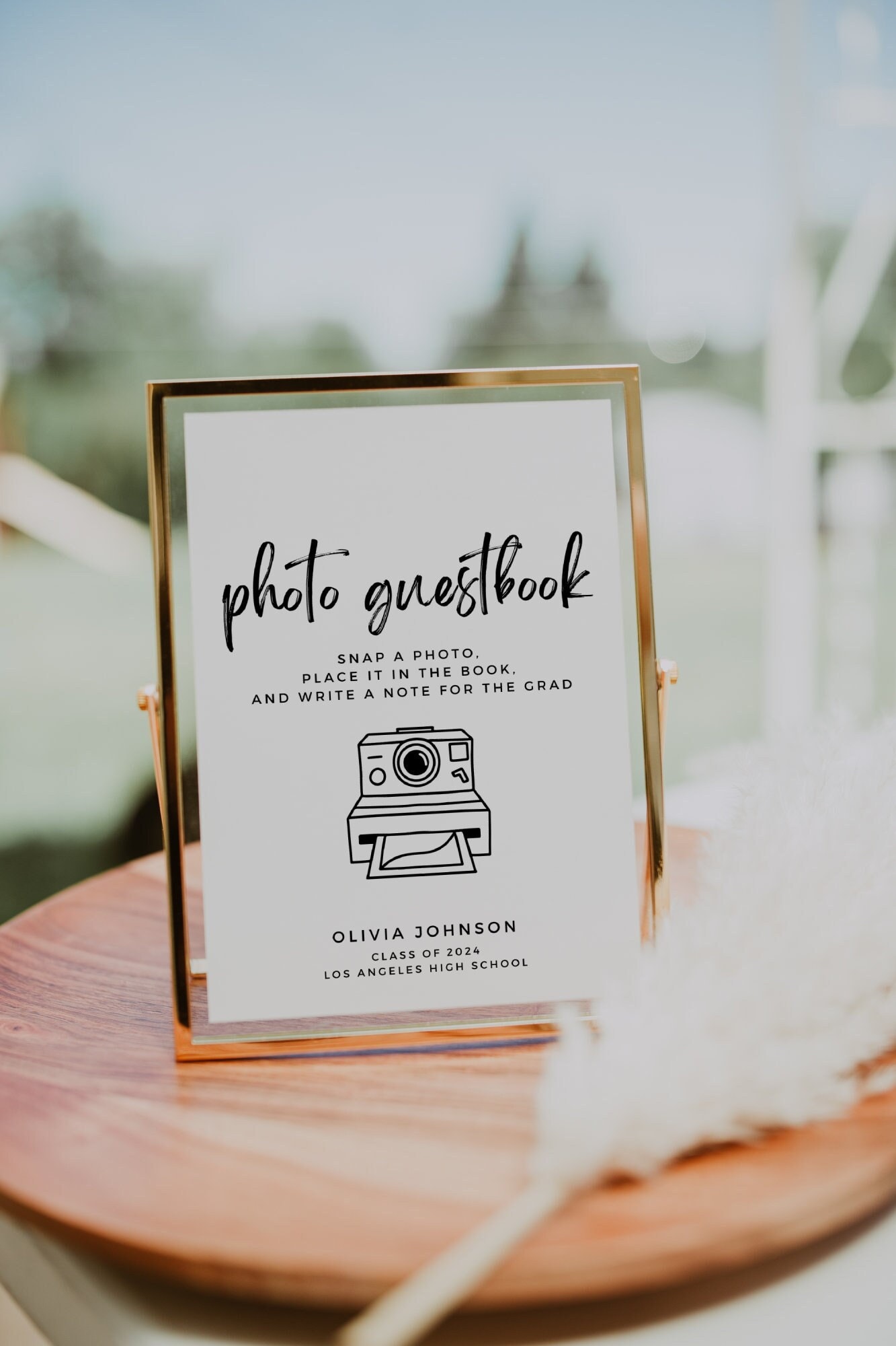 TINYFUTURE Wedding Guest Book with Pen Sign & Photo Corner, Gold Foil  Polaroid Guest Book for Wedding Reception Baby Shower Anniversary Birthday