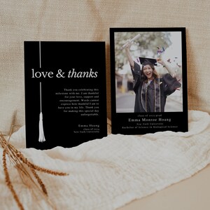 Graduation Thank You Card, Graduation Thank You Template, Modern ...
