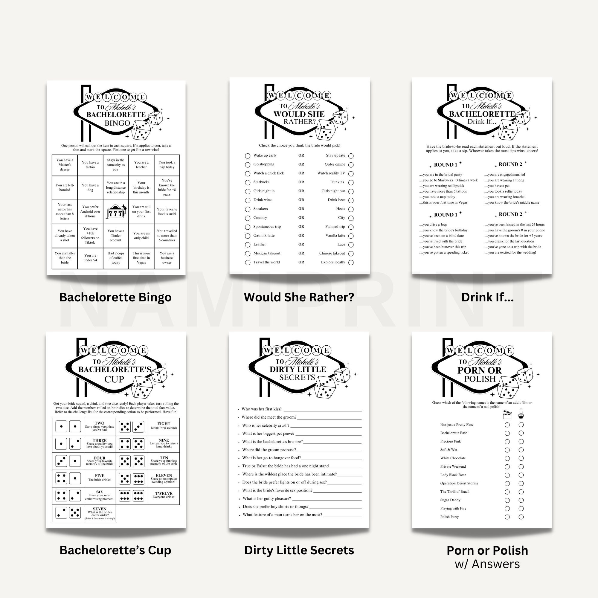 Paquete de juegos de despedida de soltera de Las Vegas, plantilla de fiesta  de Bach editable, juego de bebidas retro de despedida de soltera de Las  Vegas, juego de bebidas de despedida