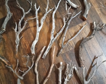 4 Graue Manzanita Treibholz Zweige 30-35 cm Aquarium Deko, Terrarium Dekor, Aquascaping