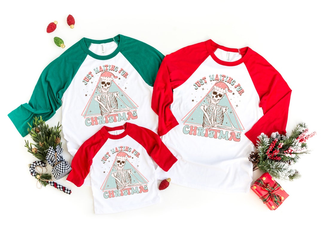 Christmas Eve Raglan Shirts Funny Shirts Just Waiting for Etsy