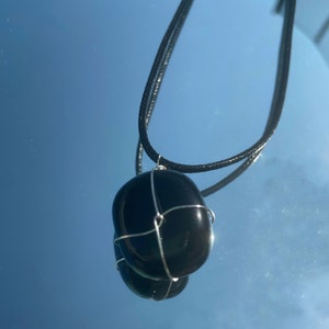 Obsidian Wrapped Necklace