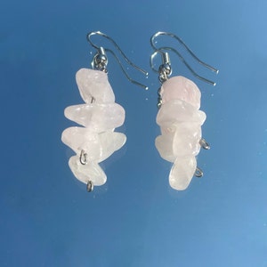 Crystal chip earrings | amethyst & rose quartz