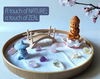 LuXianYS Japanese Zen Garden, Zen Garden Kit, Mini Home Decoration, Meditation Gift Set, Buddha Candle Holder Incense Holder For Meditation, Relaxation And Gift