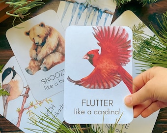 Winter Movement Cards: Montessori Preschool (PDF Download)