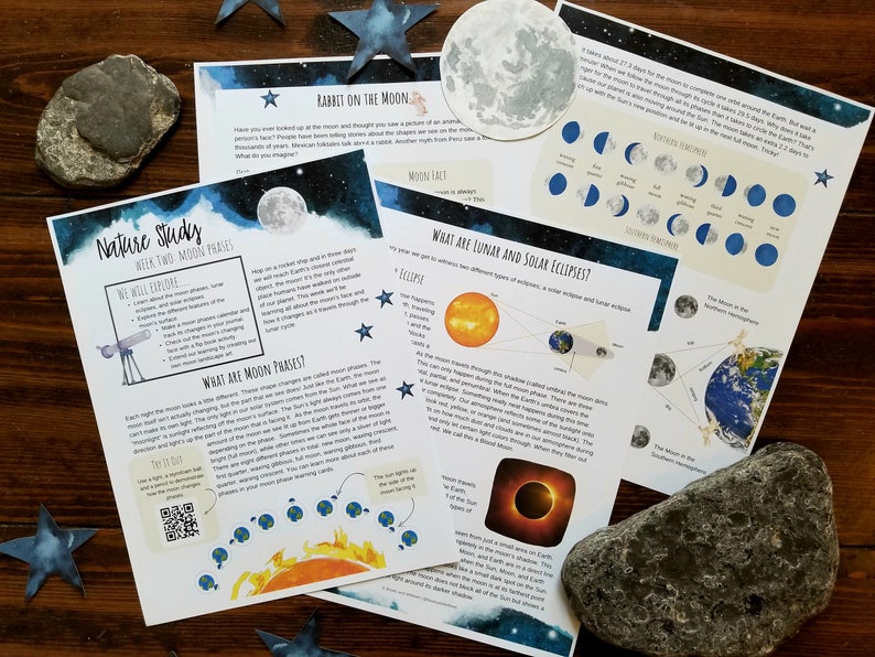 Night Sky Unit Study Curious Trails Moon Phases Unit Study Nature Study Homeschool Curriculum image 3