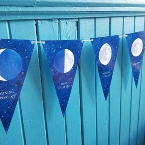 Phases of the Moon Bunting Banner | Instant Digital Download | Homeschool Montessori Printable