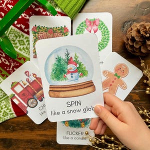 Weihnachtsbewegung Karten | Montessori Karteikarten | Vorschule