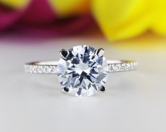 3.50 ctw Round Diamond Simulant Sterling Silver Half Eternity Bridal Ring