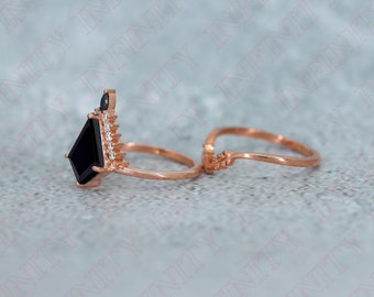 アクセサリー otti Kite12.00x8.00mm 14K Rose Gold Plated Black Onyx Gemstone