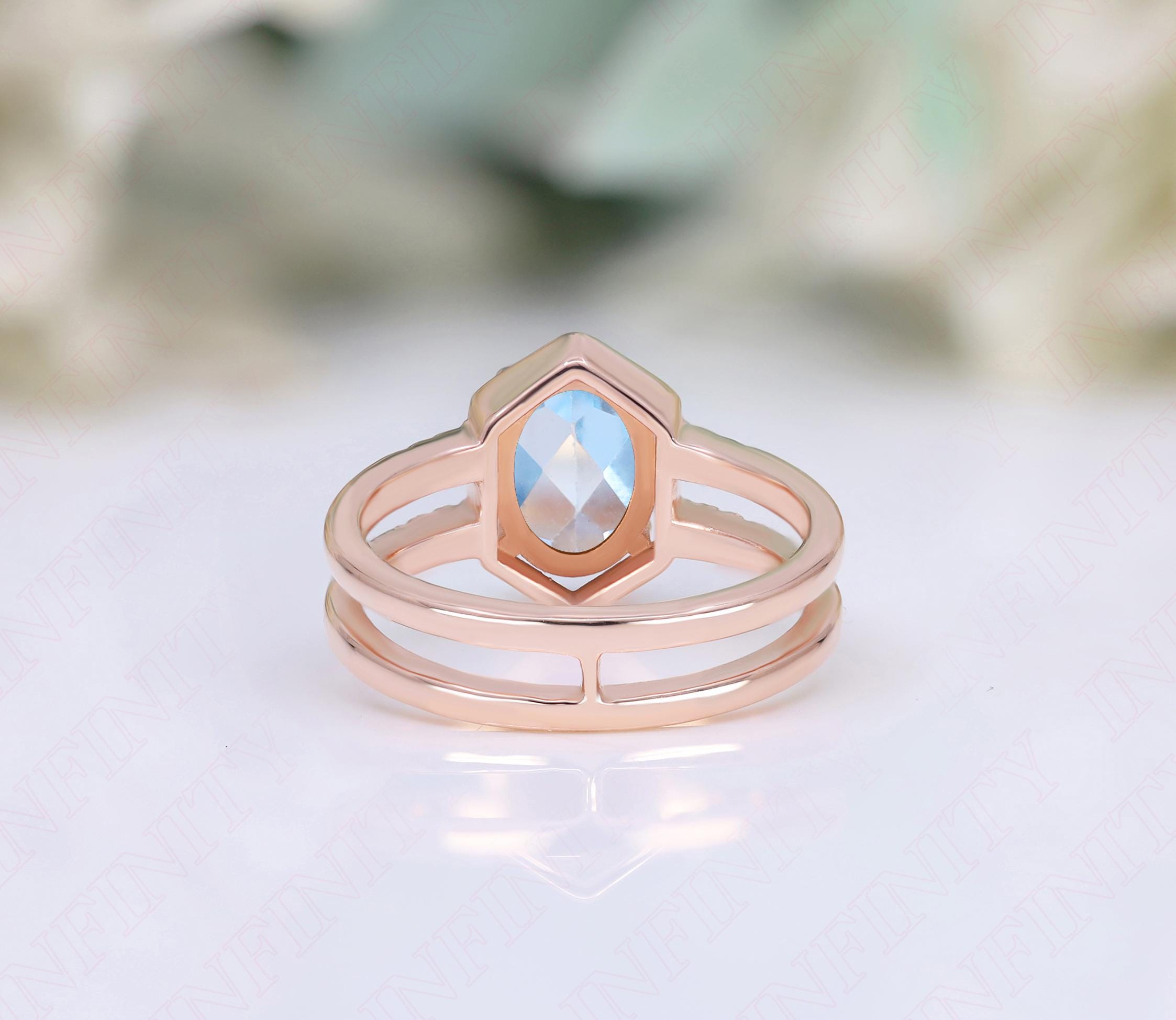 Pomellato Anello Nudo Deep Blue In Oro Bianco, Oro Rosa E Pietre Colorate Colore Blu