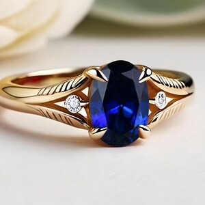 925 Silber 14K Gold Blau Saphir Silber Verlobungsring Braut Ehering Solitärring Versprechensring Statementring Jahrestag Geburtstagsgeschenk