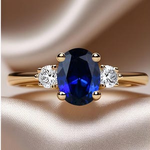 925 Silber 14K Gold Blau Saphir Silber Verlobungsring Braut Ehering Solitärring Versprechensring Statementring Jahrestag Geburtstagsgeschenk
