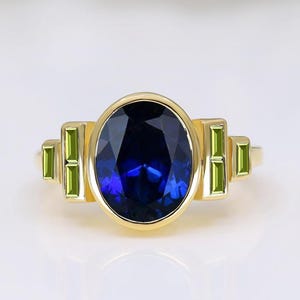 925 Silber 14K Gold Blau Saphir Silber Verlobungsring Braut Ehering Versprechensring Statement Ring Jahrestag Geburtstag Jahrestag Geschenk
