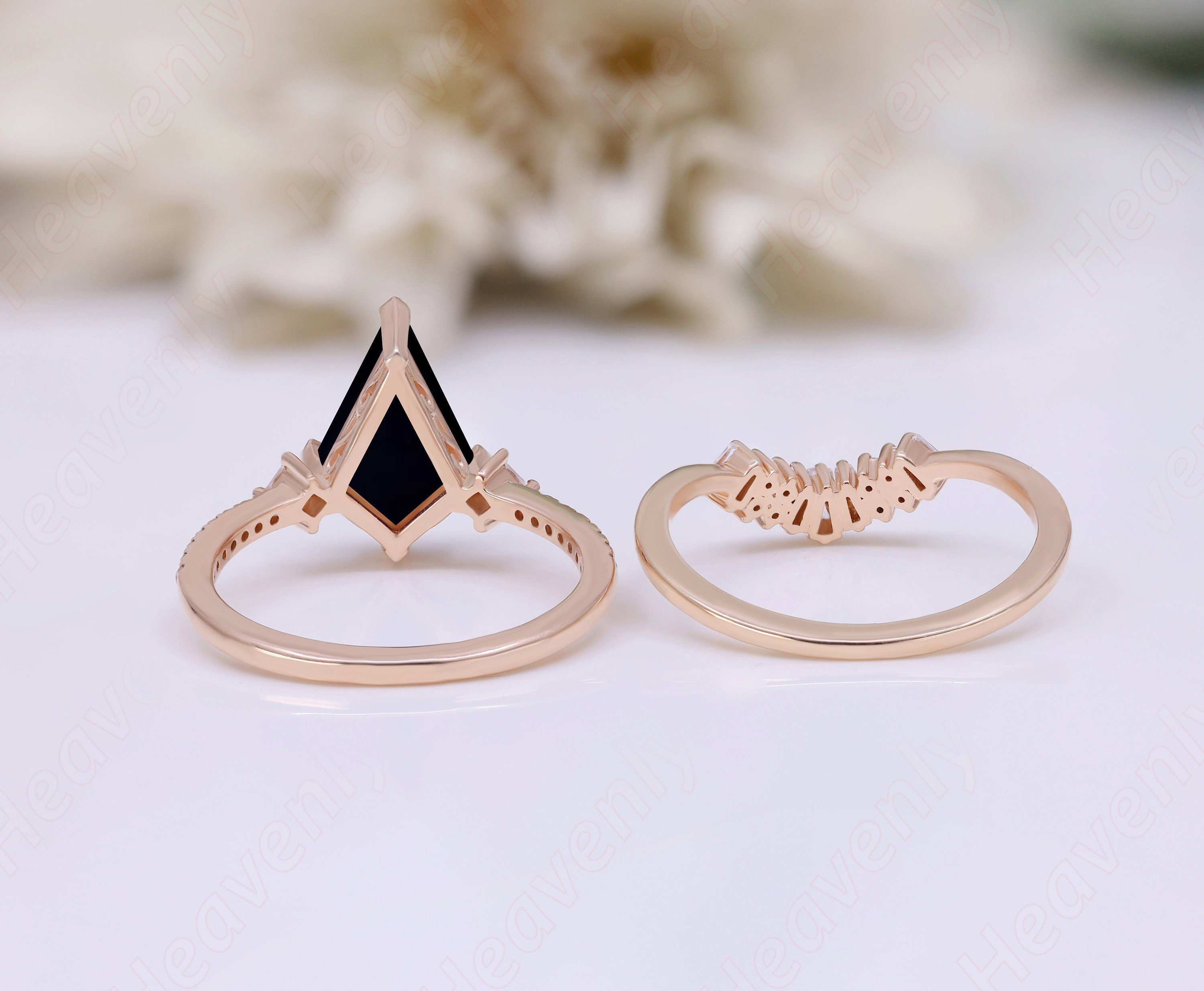早割クーポン！ 3.10 Ctw Kite 12.00x8.00mm Rose Gold Plated Natural Black アクセサリー