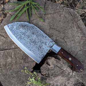 Handmade Serbian Chef Cleaver Knife: High Carbon Steel Butcher Knife