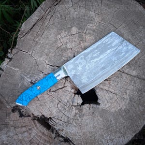 Handmade Damascus Steel Butcher Cleaver: Heavy Duty Chopping Knife
