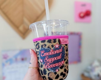 emotional support beverage drink sleeve | coffee sleeve | beverage sleeve | drink hugger | drink sleeve | coffee lover |